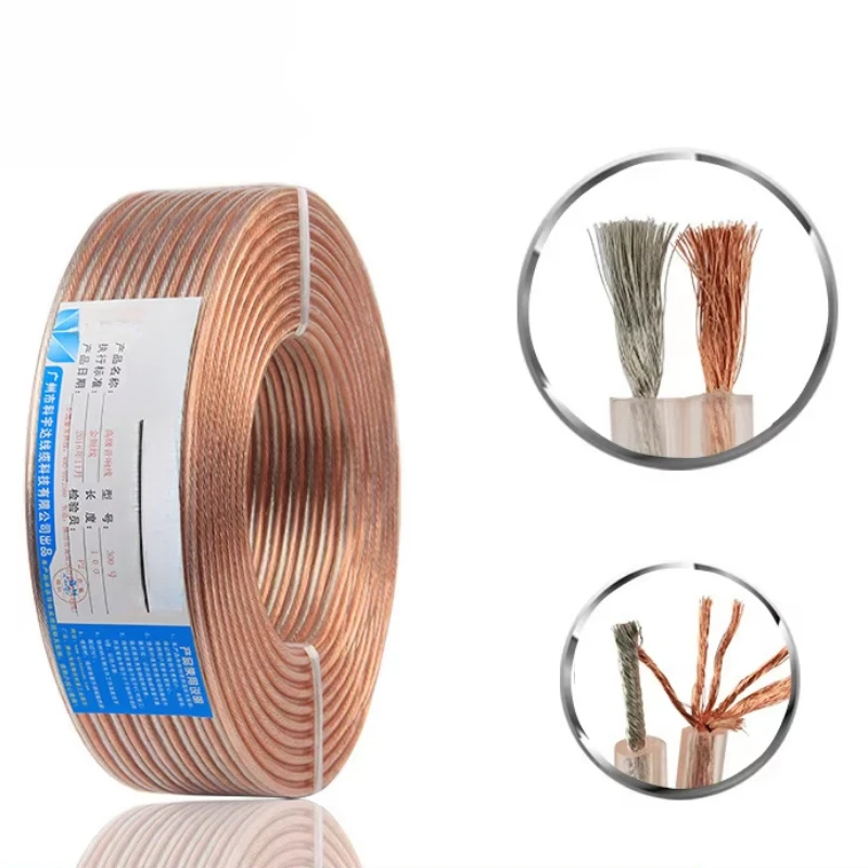 Audio Cable 2 * 1.0 Square 400 Core Oxygen Free Copper Quality Speaker Audio Cable Fever Speaker Cable