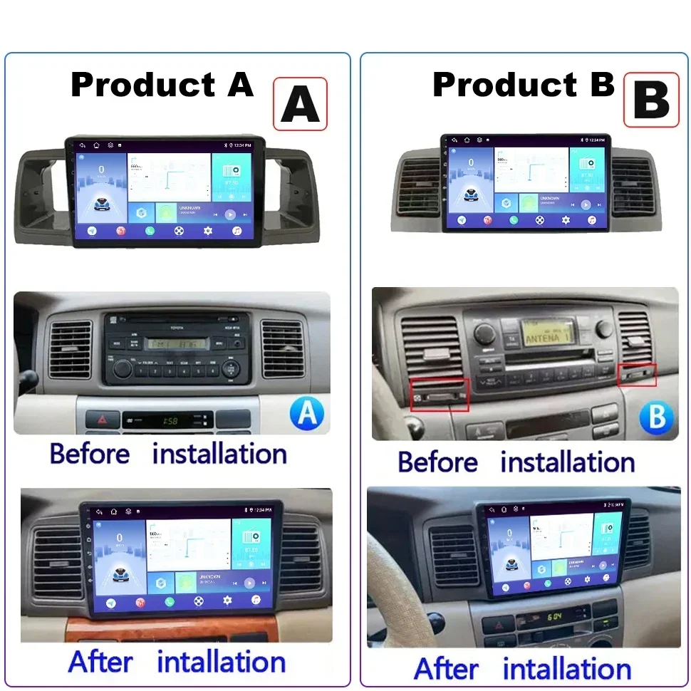 SEPTON Car Radio Stereo for Toyota Corolla E120 E130 2000-2007 2Din 8core GPS Android System Vehicle Autoradio Car Screen Player