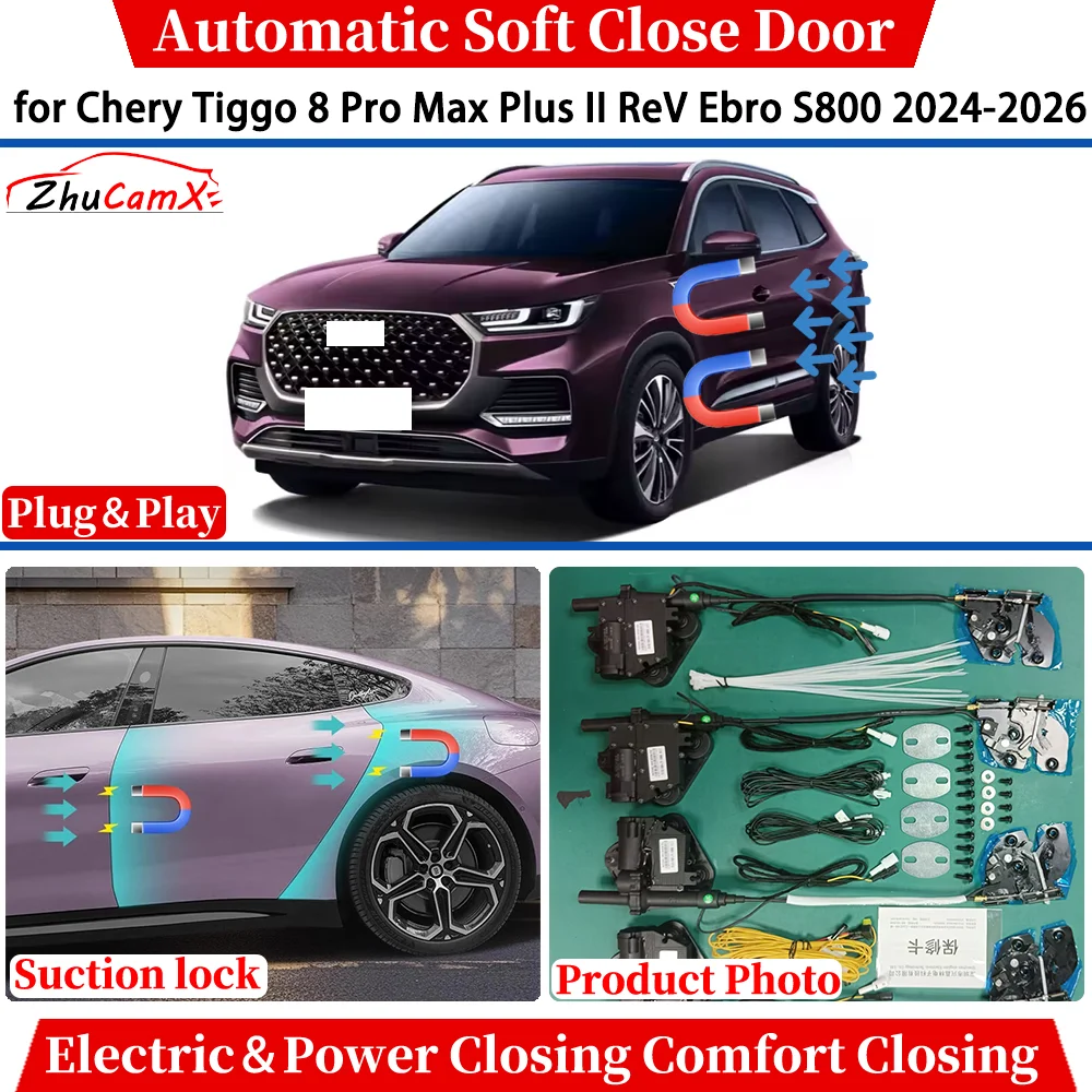 

for Chery Tiggo 8 Pro Max Plus II ReV Ebro S800 2024-2026 Car Automatic Soft Close Door Electric Power Closing Suction lock