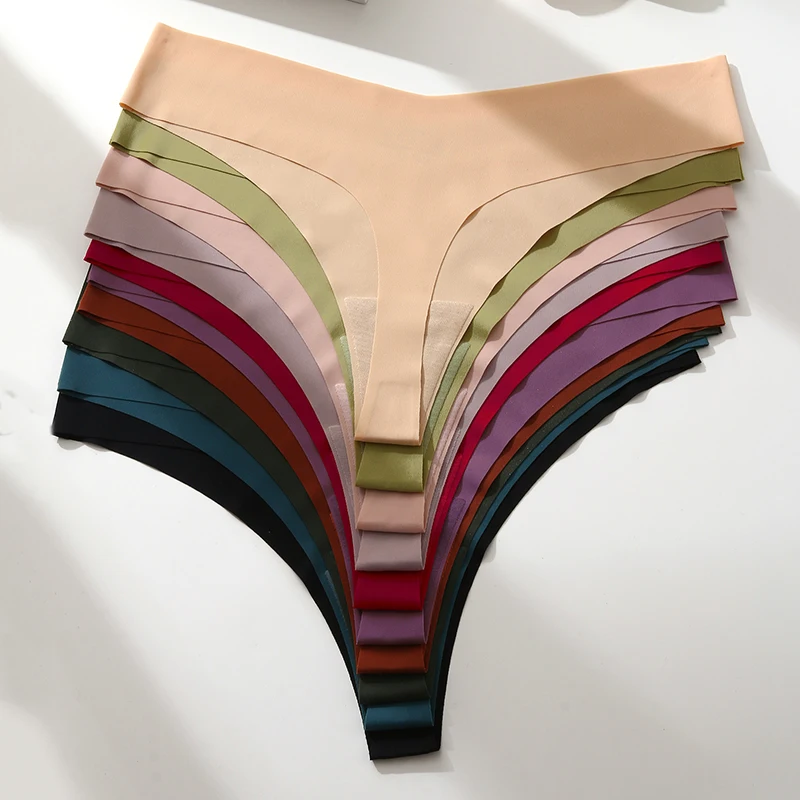 3 Stuks Sexy G-String Damesslip Zijde Naadloos Vrouwelijk Ondergoed Voor Vrouwen Elasticiteit Lingerie Geheime Strings Mujer Tangas