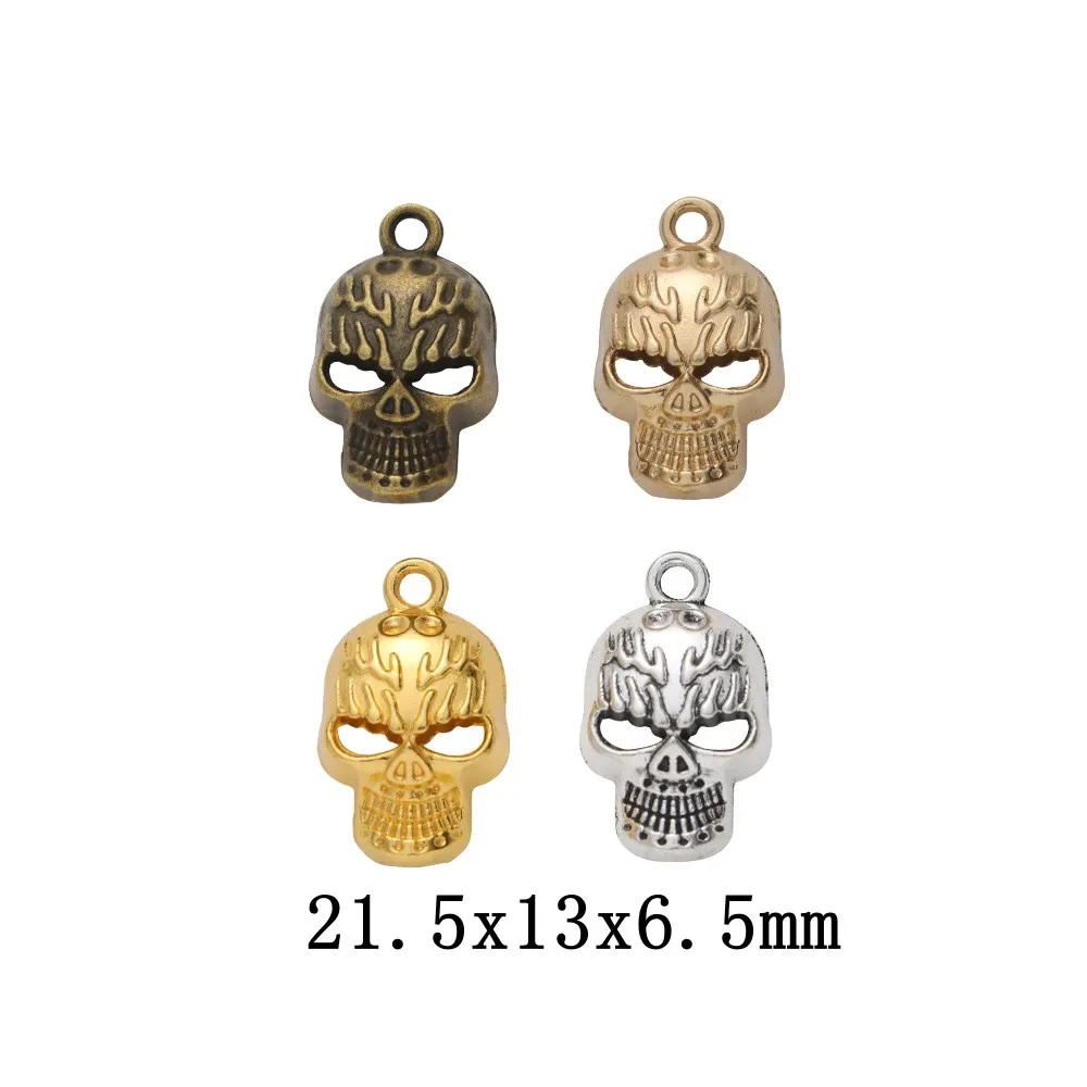 22pieces (skull) vintage zinc alloy charm metal pendant DIY jewelry discovery making accessories2442