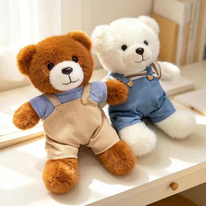 Couple Teddy Bear Plush Toys Kawaii Stuffed Bear Soft Wedding Vaentina Birthday Gift Home Decor Present