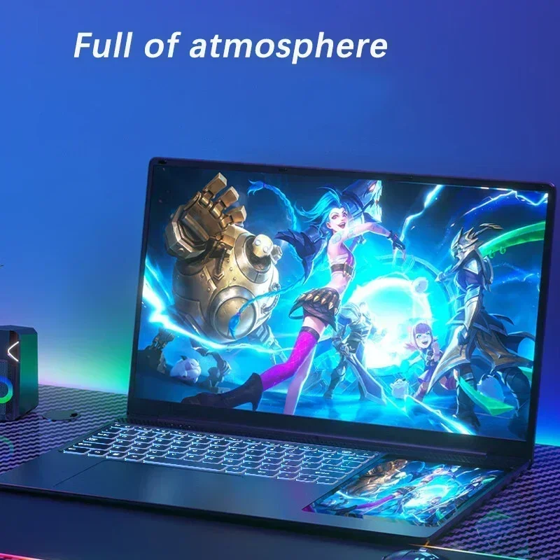 2024 Nieuwe Krachtige 15.6 + 7-Inch Dual Screen Laptop Volledig Metalen Behuizing 180 ° Roterend Scherm Notebook Gamers Werken Laptops