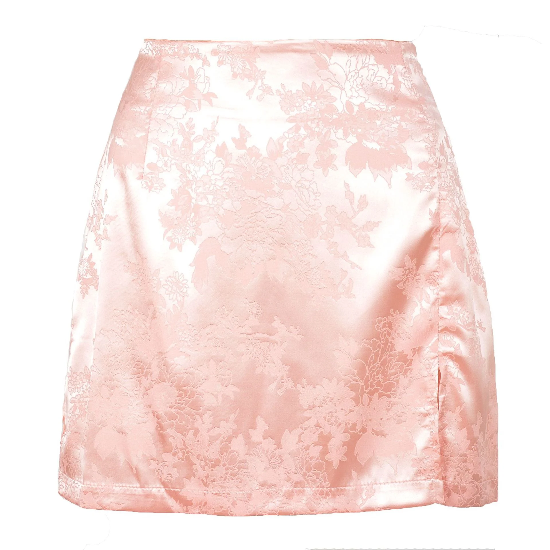 

New In Floral Satin Side Split Sexy Skirt Women 2024 Summer High Waist Zipper Bodycon Mini Skirts Streetwear Club Jupes