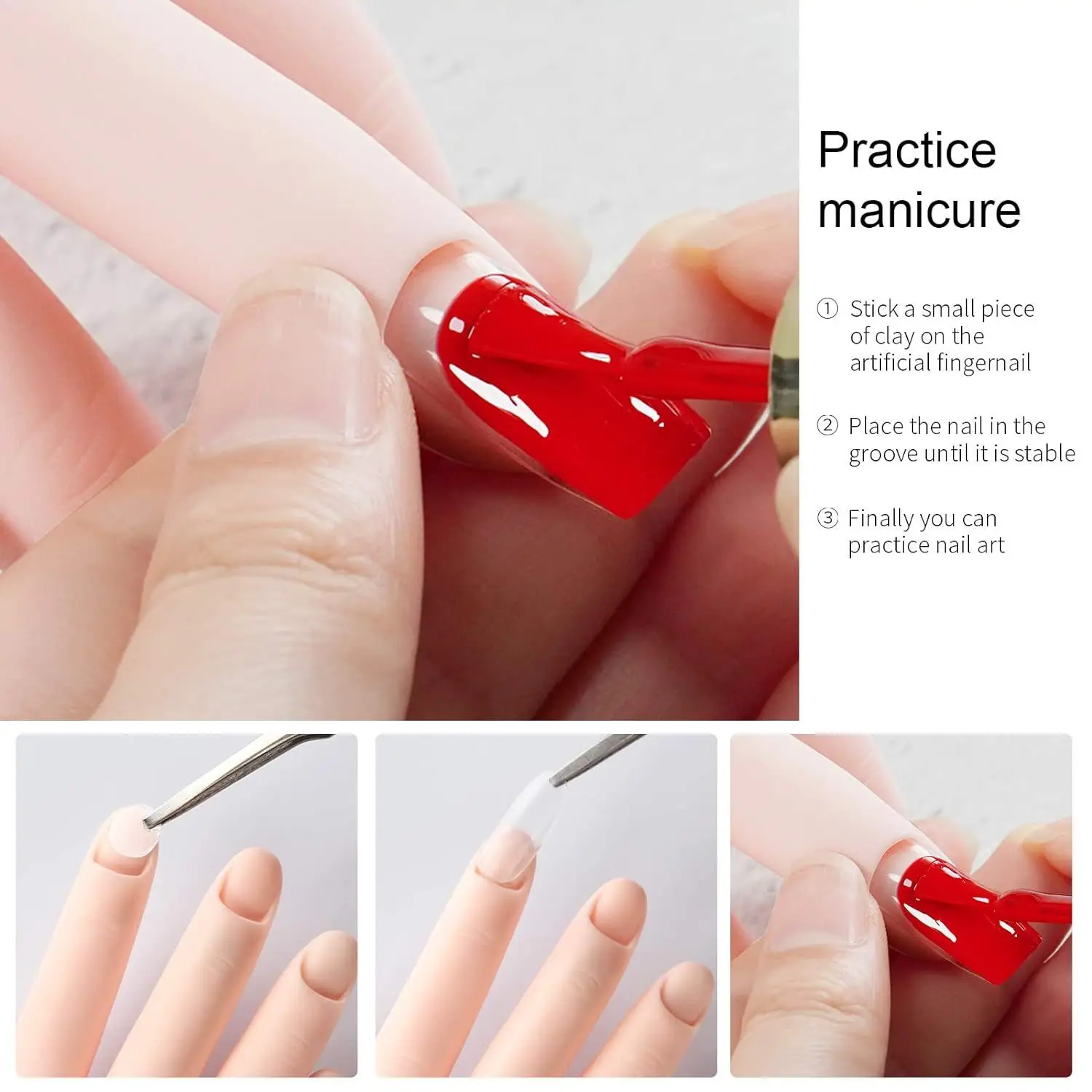 Hand Foot Model Fake Hand Nail Practice And False Foot Toenail Training Mannequin Human Body Supplies Nail Manicure Tools