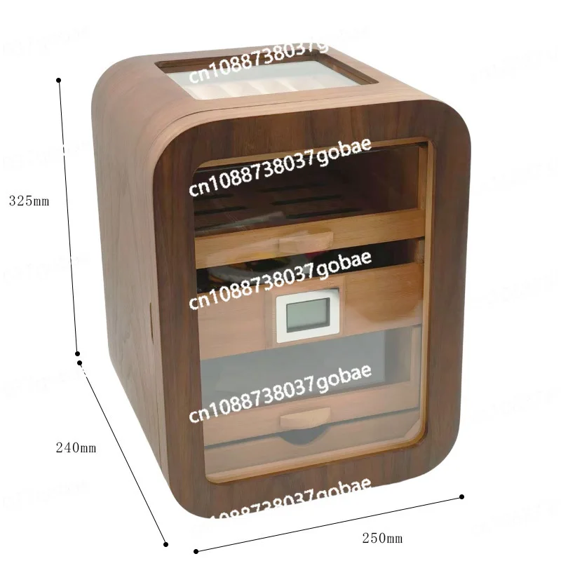 Cigar cabinet Mellow cedar wood Cigar moisturizer Fashion curved ebony light luxury mini small cigar cabinet