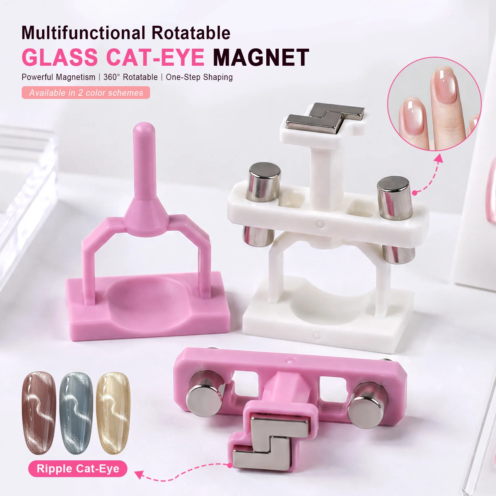 Multifunctional Rotatable Cat Eye Nail Magnet 360° Adjustable Strong Magnetic Plate for Cat Eye Gel Nail Art DIY Manicure Tool