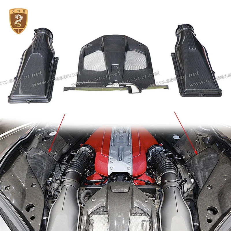 

Car Air Box Intake Cover Engine Compartment Trim For Ferrari 812 OEM Style Dry Carbon Fiber Interior Engine Intake Bellows