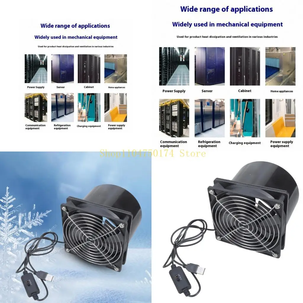 

High Airflows 70CFM 12025 USB Powered Ventilation Fan 3 Speed Settings For Electronics Workshop Kitchen Smokes Removal top sale