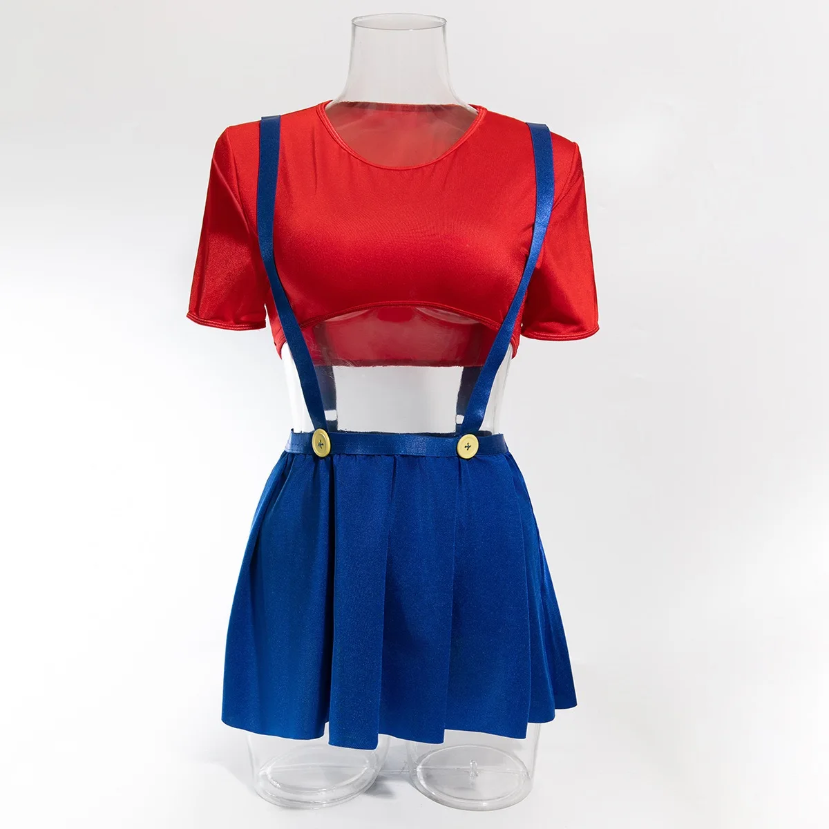 

Сексуальные костюмы для женщин, укороченный топ, красный, синий, плиссированная юбка, комплект, мини-юбка 18, XXX, эротическое белье, вечерние сексуальные костюмы для косплея