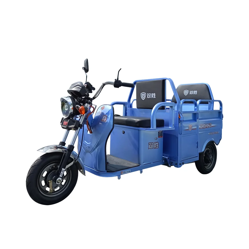 

New 60V-72V Electric Folding Tricycle 1000W Motorized Passengers & Cargo Trike Open Body Steel For Adults