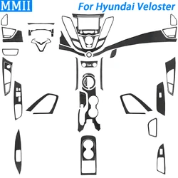 For Hyundai Veloster 2011-2017 Real Carbon Fiber Gear Shift Air Outlet Panel Set Trim Cover Car Interior Accessories Sticker