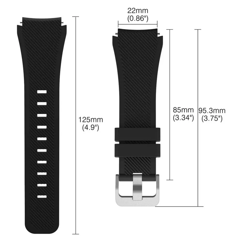 22mm Sport Silicone Strap For Huawei Watch GT7 Pro GT7/6/5/4 46mm Adjustable Watchband For Amazfit Balance 3/Active Max/Bip Max