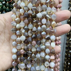 9-10mmNatural Persian Gulf Agate Beads Faceted Loose Bead DIY Charm Bracelet Necklace Jewelry Making 15 inch