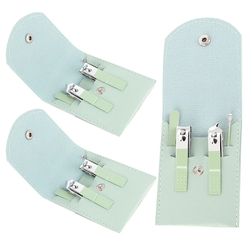 3-częściowy zestaw do manicure, obcinaczki do paznokci ze stali węglowej, wytrzymałe etui, przenośne narzędzia do pielęgnacji do użytku domowego i na kemping