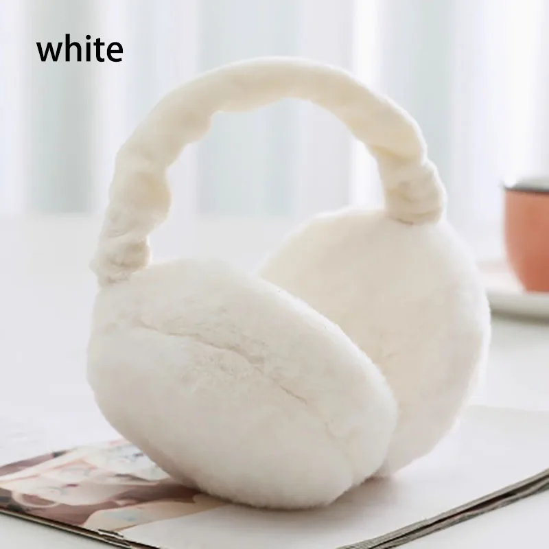 Fashion Autumn Winter Earmuffs Women Men Ear Warmer Plush Solid Color Adjustable Foldable Ear Muffs Earflap Earmuffs