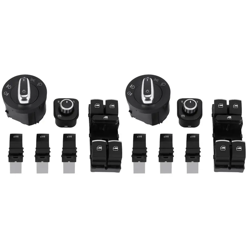 

2 переключателя фар и переключателя подъема окна для VW Golf Mk5 Jetta 5 Passat B6 Touran Seat 5ND941431A 5ND959857 5ND959565B