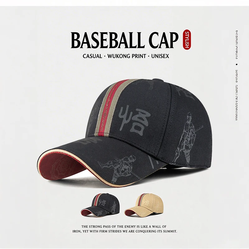 Men Women Chinese Style Caps Baseball Cap Snapback Hats Sun Hat Monkey King Graphic Hardtop Casual Outdoor Sport Sun Hat