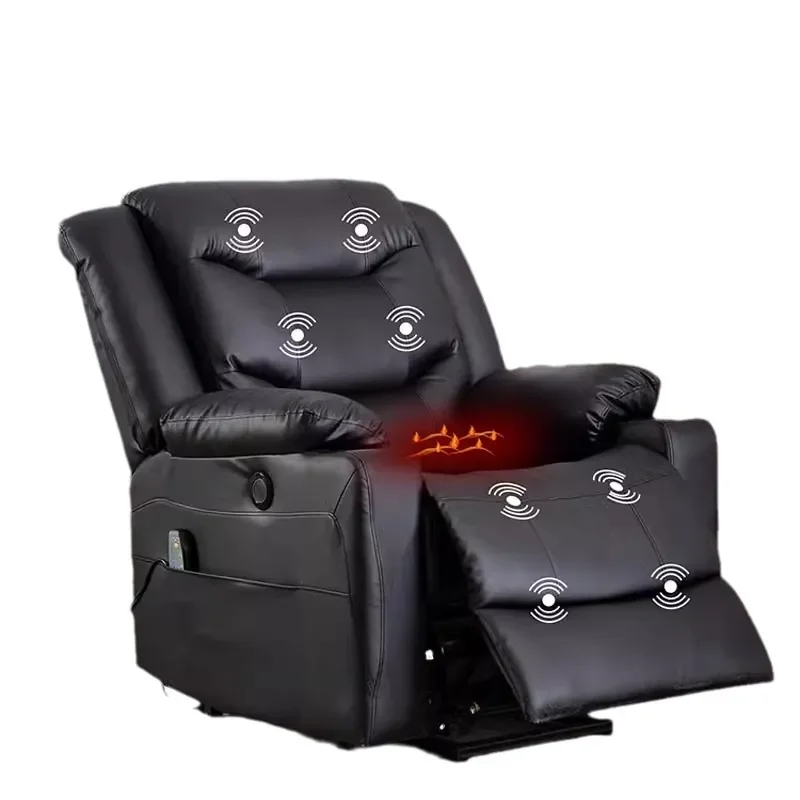 Electric Function Leather Sofa for Small Apartment Living Room Home Theater Single Sofa Made of First Layer Cowhide That Can