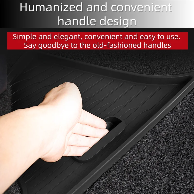 HX Car Trunk Side Storage Box For Tesla Model Y juniper 2025-2026 Flocking TPE Cover Mat Partition Board Stowing Space 3