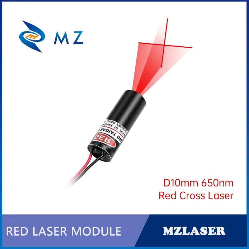 Compact Red Cross Laser Diode Module 650nm D10mm 50mW 100mW 3V High-Accuracy Industrial Grade for Woodworking Machinery