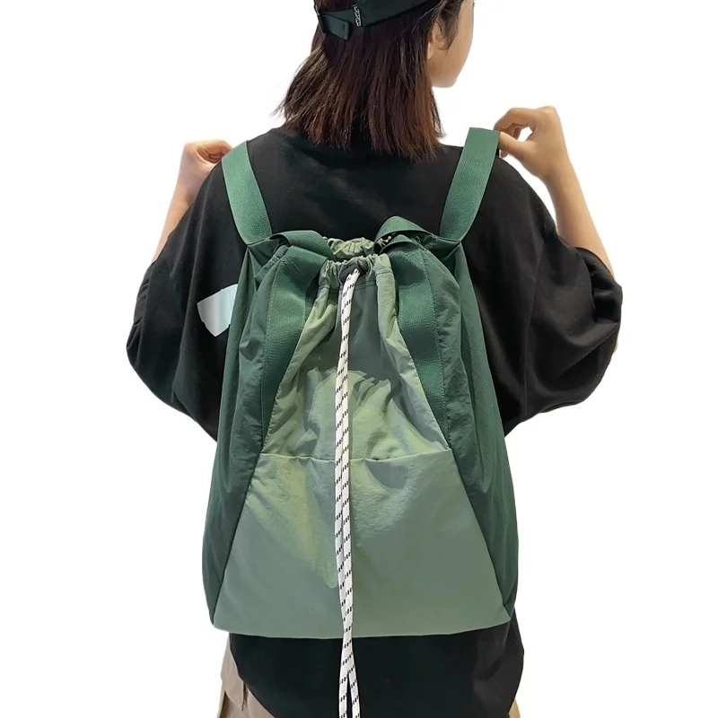 

Men's and women's 2025 new shoulder sports nylon bag single shoulder waterproof sports commuting collection rope storage bags