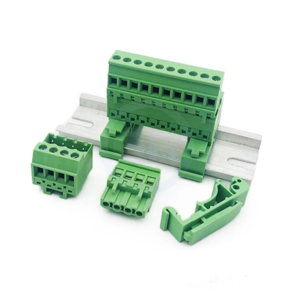 (5 Sets) 2EDG UVK 5,08mm Schienen-Steckklemmenblock 35 Schienen Einrastbare Beine Lötfreie Steckverbinder KA Steckdose 2-24-polig – Detail 3
