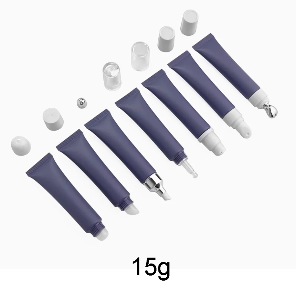 

15 г матовый индиго синий косметический тюбик многоразового использования контейнер 15 мл крем для глаз тональный крем для губ блеск для губ лосьон мягкая бутылка матовый