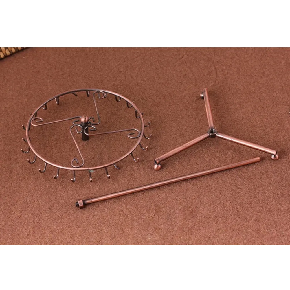 

Iron Art Bronze Plating Jewelry Rack Rotatable Necklace Display Stand Bracelet Organizer Elegant Design for Women Wedding
