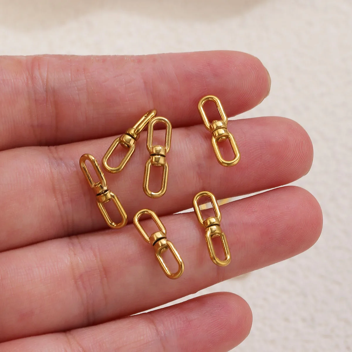 5Pcs Gold Plated Stainless Steel Swivel Key Ring Keychain Connectors Pendant Clasp For Jewelry Backpack DIY Crafts Wholesale