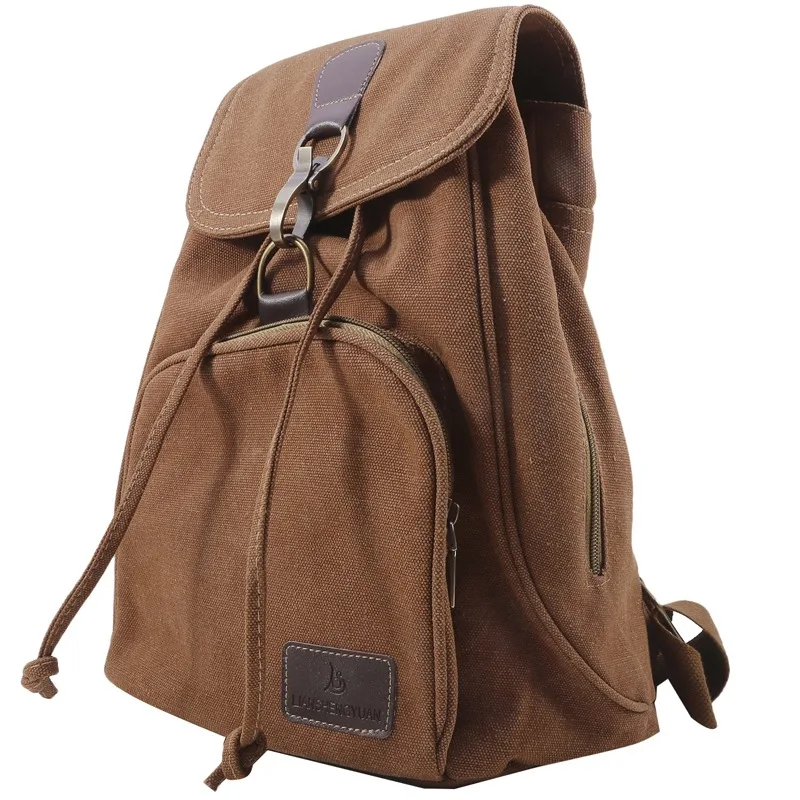 New Vintage Canvas Backpack Travelling Solid Color Durable Computer Backpack Outdoor Rucksack Fashion School Backpack