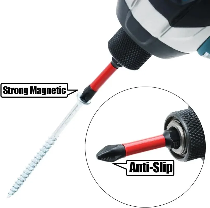 Powerful Magnetic Phillips Screwdriver Set Alloy Steel Anti-skid Electric Screwdriver Bits Impact Drill Bits Car Handheld Tools