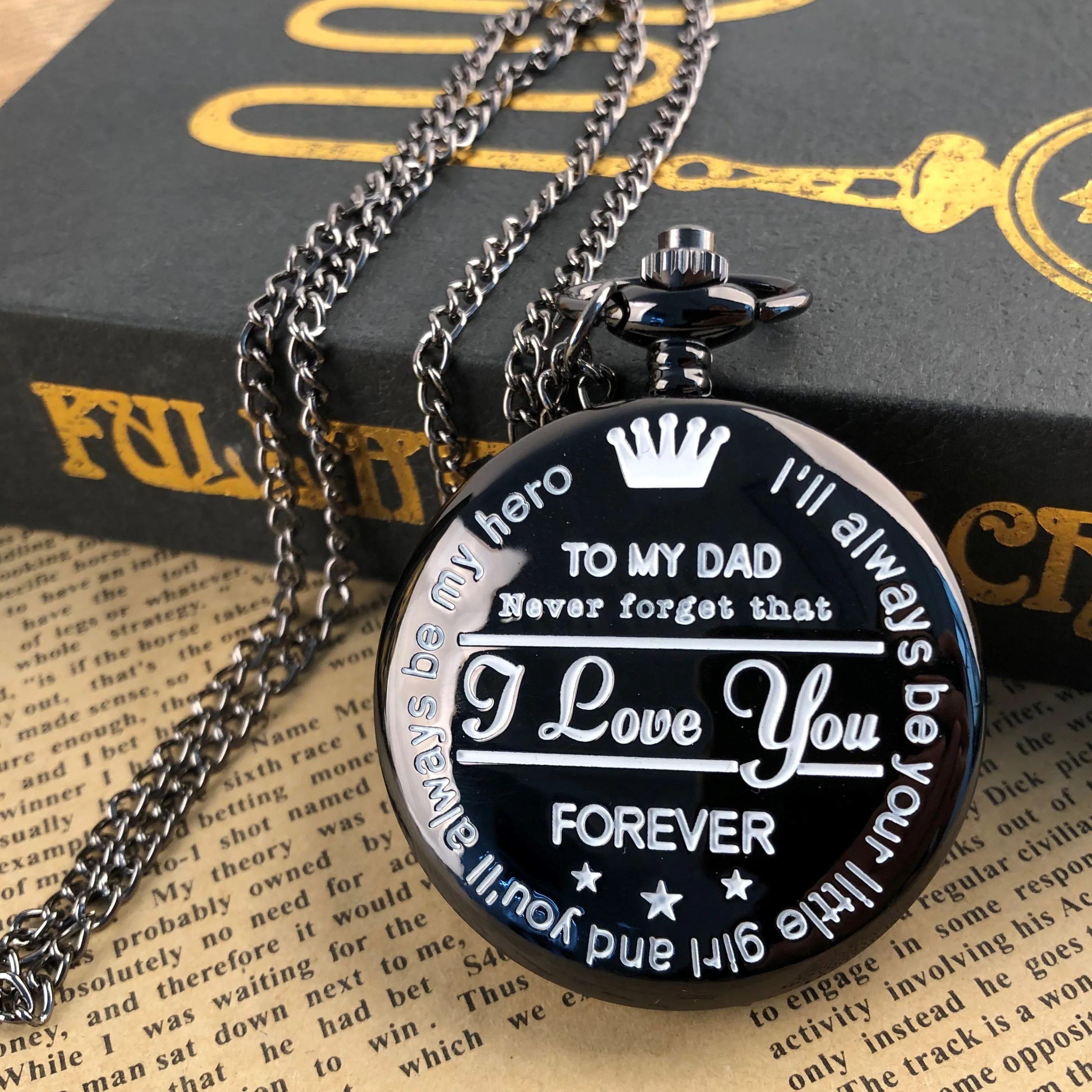 Classic Quartz Pocket Watch For Dad Roman Numerals Pendant Clock Popular Decoration Men Women Send Father Gift Souvenirs