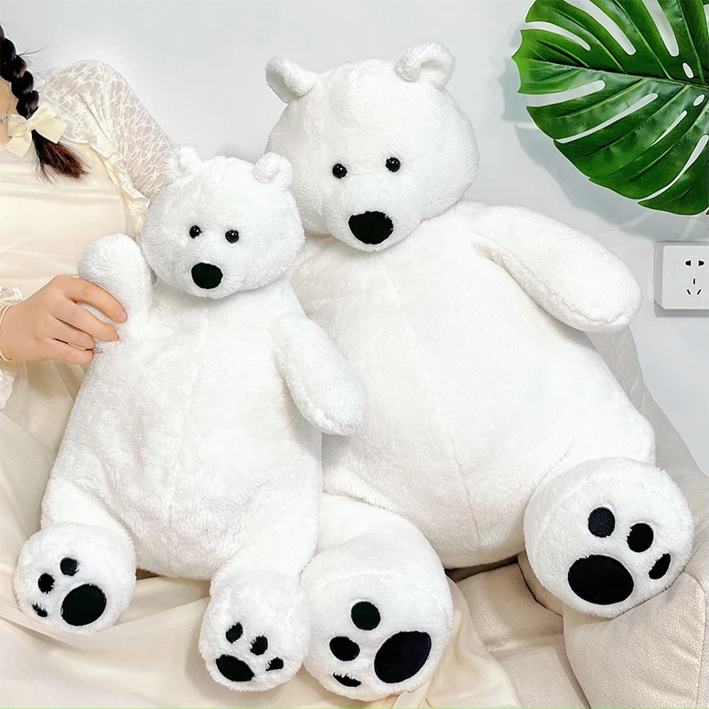 1pc 40-65CM Cute Plush Polar Bear Toy Soft Fur Comfortable Hand Do Doll For Classmates Friends Birthday Gifts