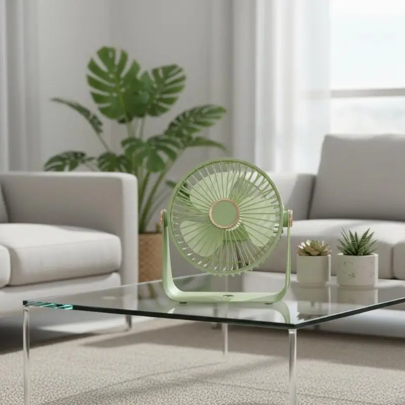 Wireless Portable Electric Fan 2000mAh USB Rechargeable Quiet Desktop Wall Mount Air Circulator for Outdoor Camping Home Use