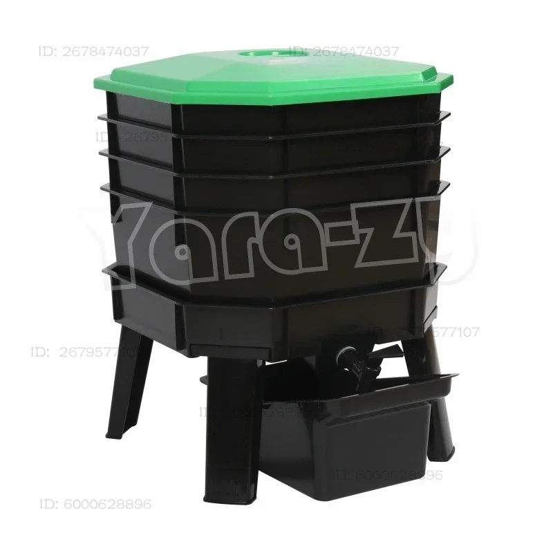 Worm Composter Bin for Kitchen Waste Recycling, Outdoor Large Capacity Vermicomposting Box for Organic Soil & Fertilizer