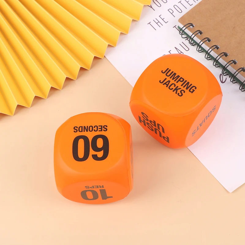 Fitness Exercise Dice for Group Fitness Exercise Classes with Push Up Squat Lunge Jumping Jack Crunches Wildcard