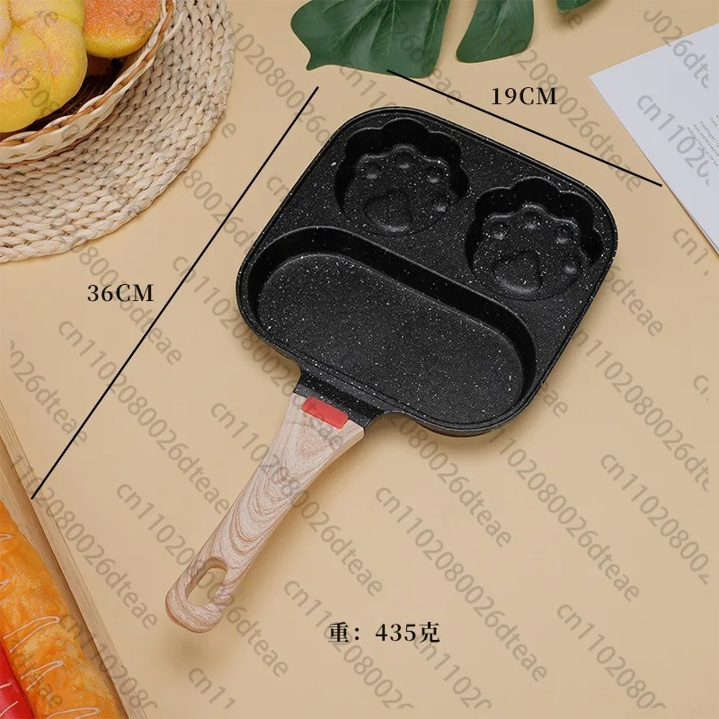 Household  Aluminum Three-hole Pan Steak Fried Egg Multifunctional Breakfast Pot