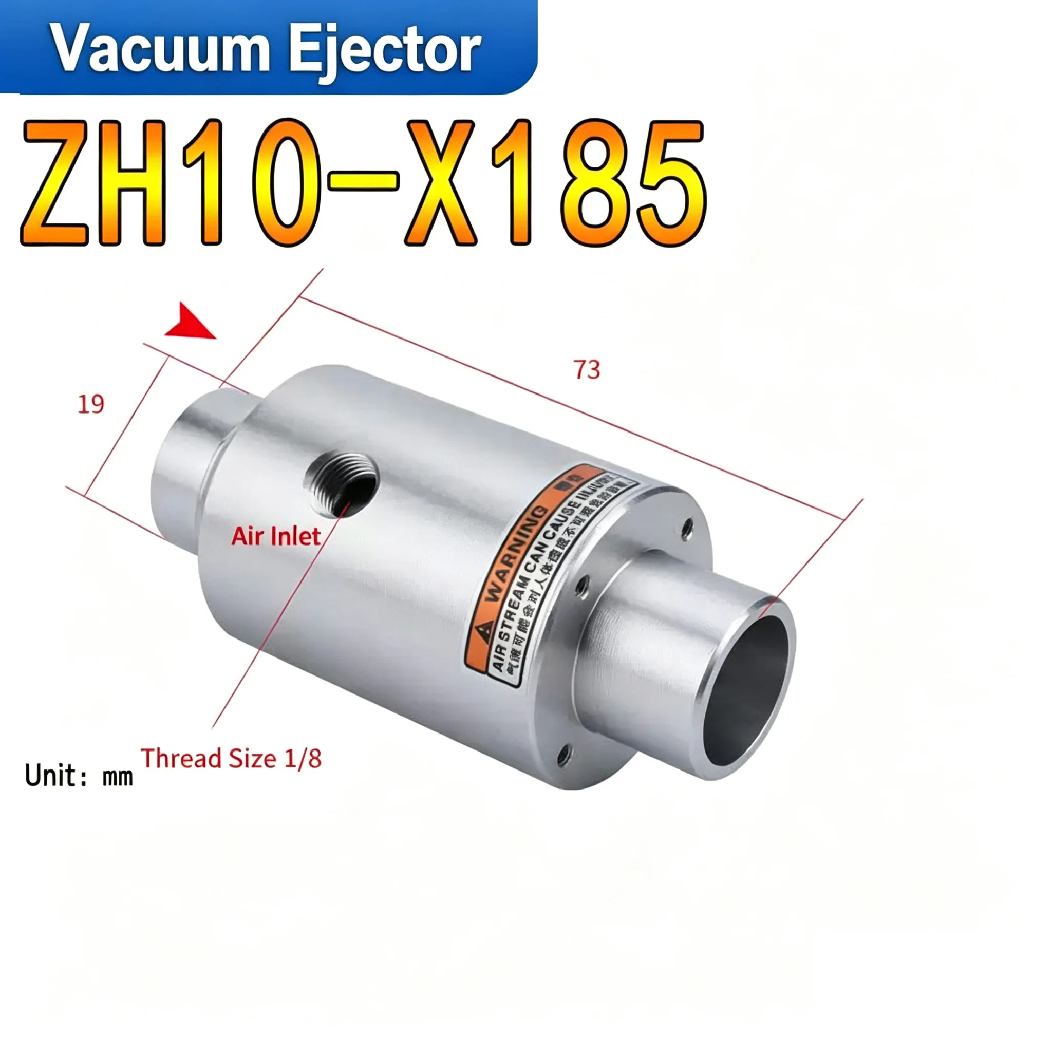 ZH Series 10mm Pneumatic Feeding Machine Vacuum Generator Air Amplifier Particle Conveyor Suction Device ZH10-X185
