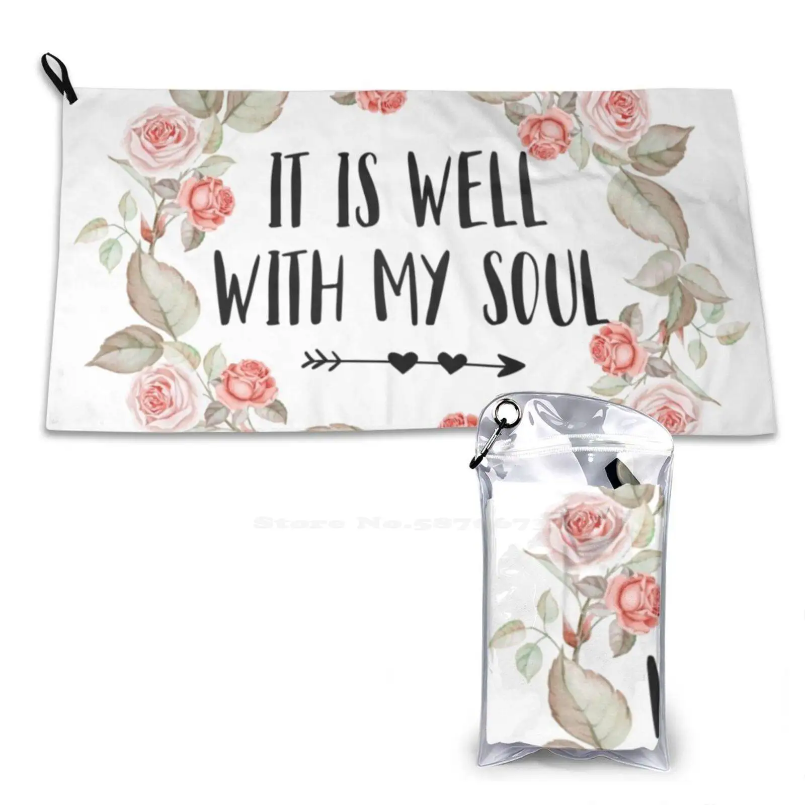 It Is Well With My Soul-Christian Quote Soft Towel Quick Dry Beach Towel It Is Well With My Soul Christian Quote Lyrics