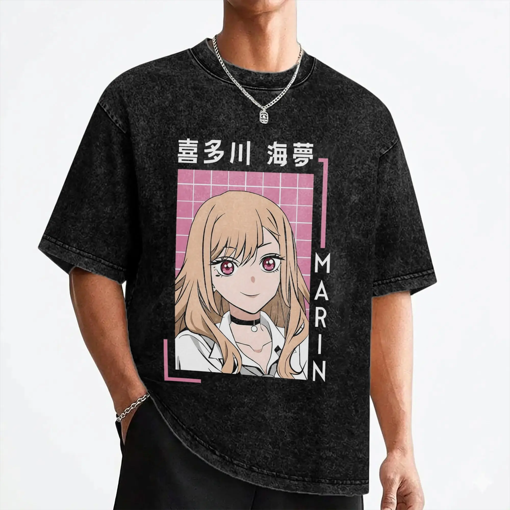 Marin Kitagawa Anime Washed T Shirt Streetwear Vintage T-Shirts Tee Shirt for Men Women Cotton Harajuku Summer