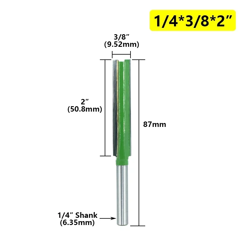 Router Bit 1/4 Shank Extension Long Straight Trimming CNC Bit Milling Cutter for Wood Edge Cutting