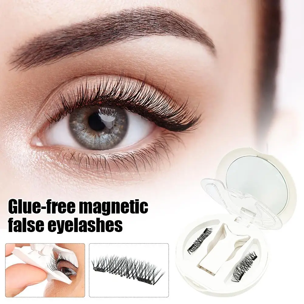 1 Paar Magnetische Valse Wimpers 3d Make-Up Wimper Extensie Geen Lijm Cosmetica Nep Wimpers Mink Pincet Wimper Tool Natura I6d0