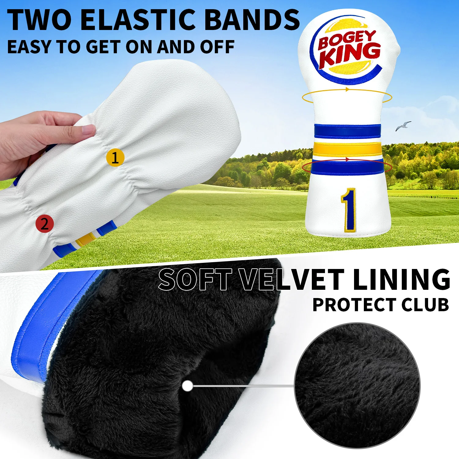 1 buah/4 buah pelindung kepala - Headcover Driver ulasan dan harga