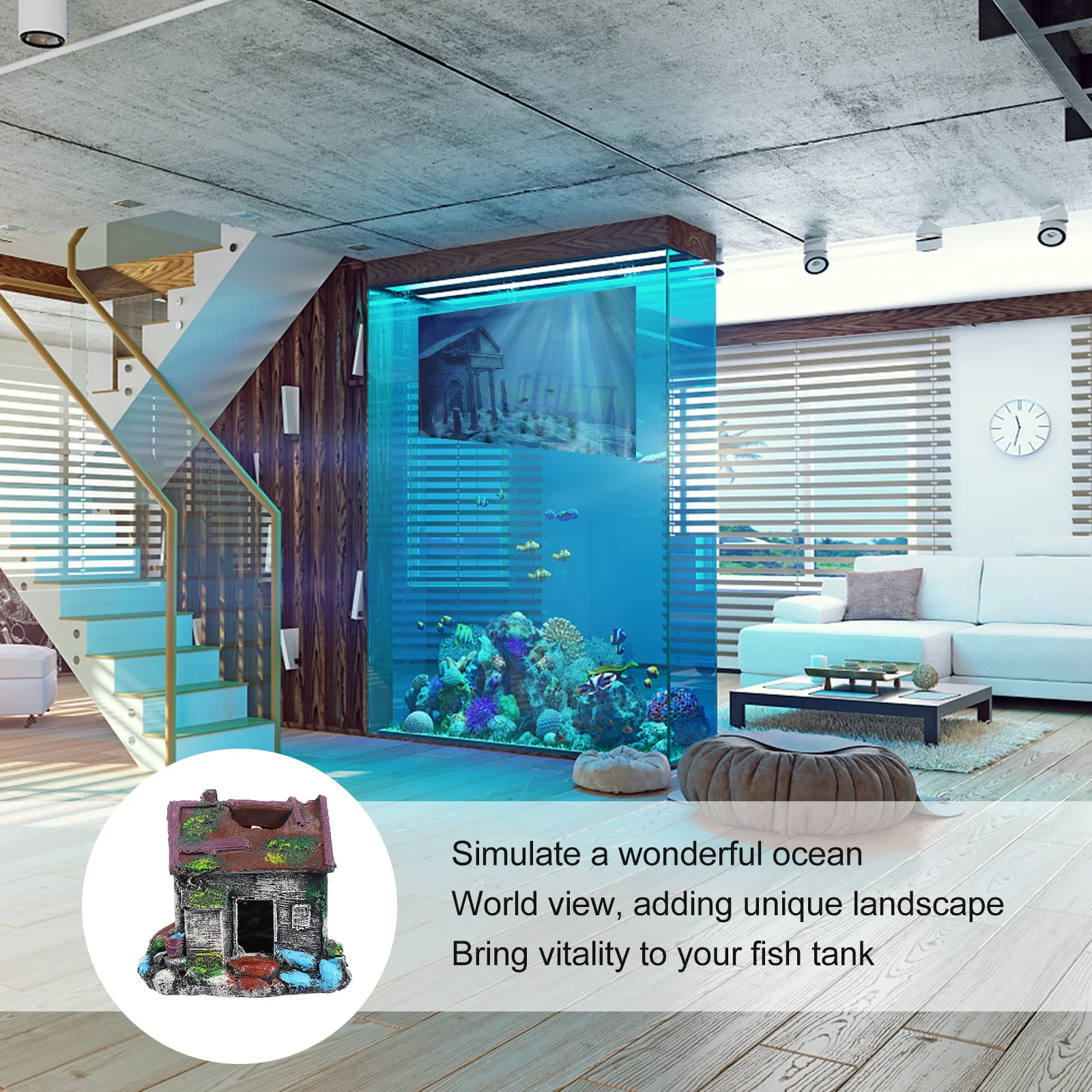 

Resin Aquarium Ornament Fish Shelter Landscape Fish Hiding Cave Decoration Aquarium Ornament Hiding Cave Craft