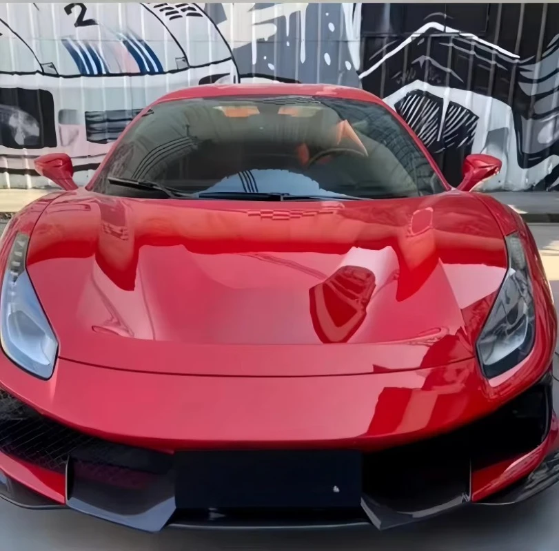 For   488 GTB Pista Style Carbon Fiber Full Body Kit New Front Bumper Rear Bumper Side Skirts Upgrade Stylish Performance