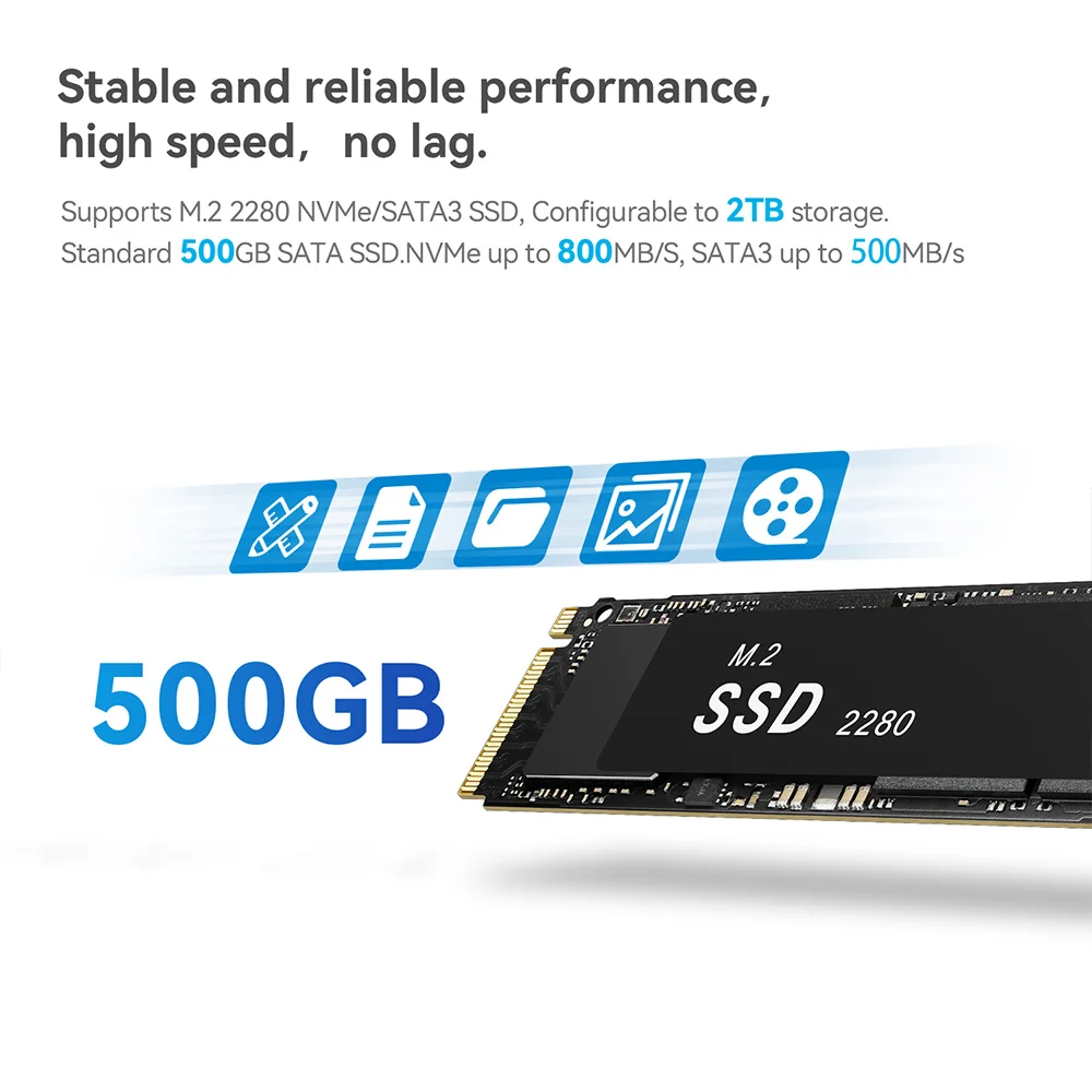 Beelink Min S12 Pro N100 Gamer Mini PC Intel 12th 16GB 512GB SSD 2.4G&5G Dual Wifi 1000M BT5.2 NVME Deskt