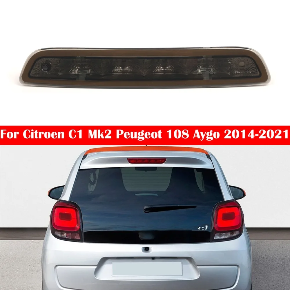 

Черные высокие стоп-сигналы, внешний задний стоп-сигнал автомобиля, светодиодный сигнальный индикатор, подходит для PEUGEOT 108, 2014-2023