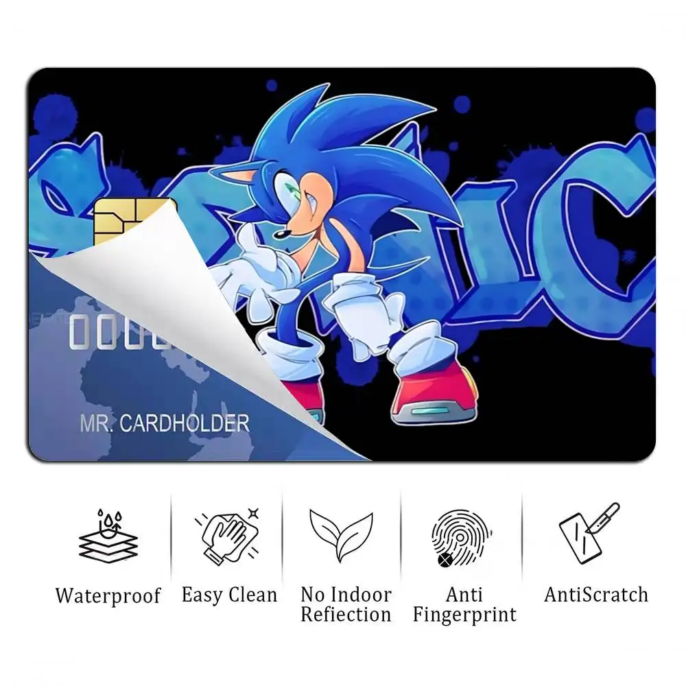 So-Sonic Game The H-Hedgehog  Card Stickers for Bank Access Protective Waterproof Film Cover Sticker Gift