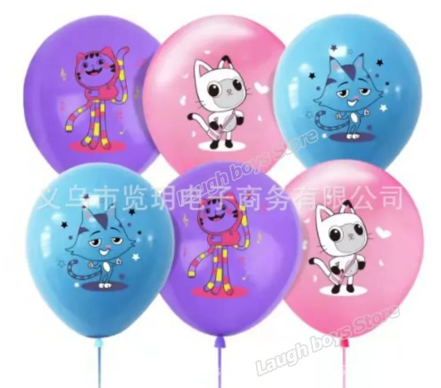 Ensemble de ballons de maison de courses de Gabby pour filles, ballon d'impression d'anime de dessin animé, ornements d'accessoires photo, fête préChristophe, cadeau de décoration d'anniversaire